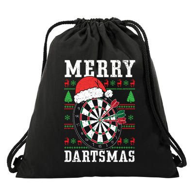 Merry Dartmas Sport Lover Merry Xmas Christmas Day Funny Gift Drawstring Bag