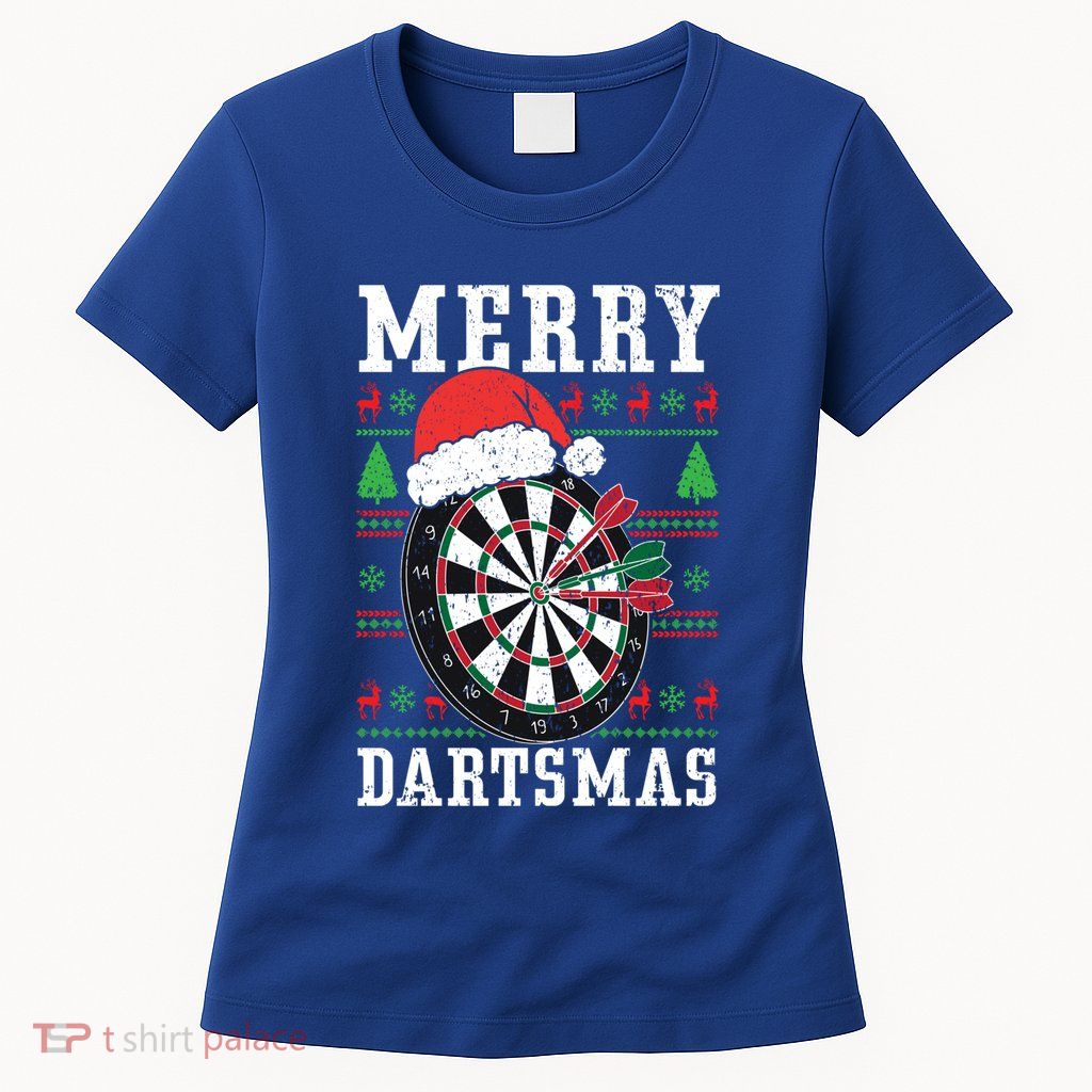 Merry Dartmas Sport Lover Merry Xmas Christmas Day Funny Gift Womens T-Shirt