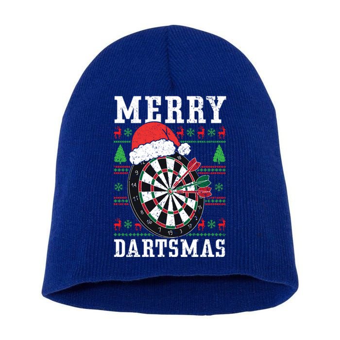 Merry Dartmas Sport Lover Merry Xmas Christmas Day Funny Gift Short Acrylic Beanie