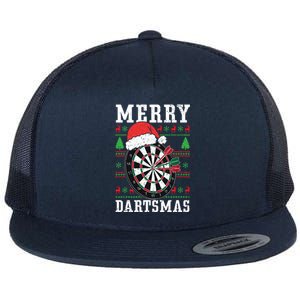 Merry Dartmas Sport Lover Merry Xmas Christmas Day Funny Gift Flat Bill Trucker Hat