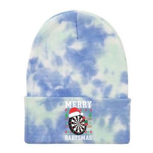 Merry Dartmas Sport Lover Merry Xmas Christmas Day Funny Gift Tie Dye 12in Knit Beanie