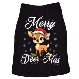 Merry Deermas Santa Deer Animal Lovers Christmas Puns Tank Top Doggie Tank