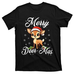 Merry Deermas Santa Deer Animal Lovers Christmas Puns Tank Top T-Shirt