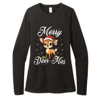 Merry Deermas Santa Deer Animal Lovers Christmas Puns Tank Top Womens CVC Long Sleeve Shirt