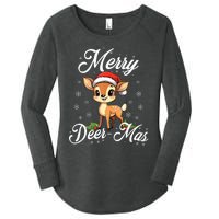 Merry Deermas Santa Deer Animal Lovers Christmas Puns Tank Top Women's Perfect Tri Tunic Long Sleeve Shirt