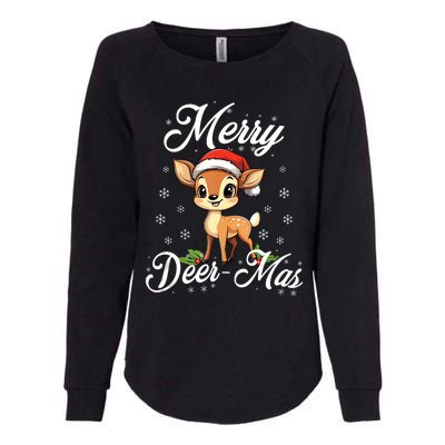 Merry Deermas Santa Deer Animal Lovers Christmas Puns Tank Top Womens California Wash Sweatshirt