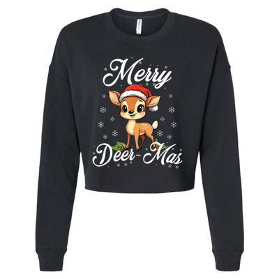 Merry Deermas Santa Deer Animal Lovers Christmas Puns Tank Top Cropped Pullover Crew