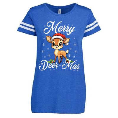 Merry Deermas Santa Deer Animal Lovers Christmas Puns Tank Top Enza Ladies Jersey Football T-Shirt