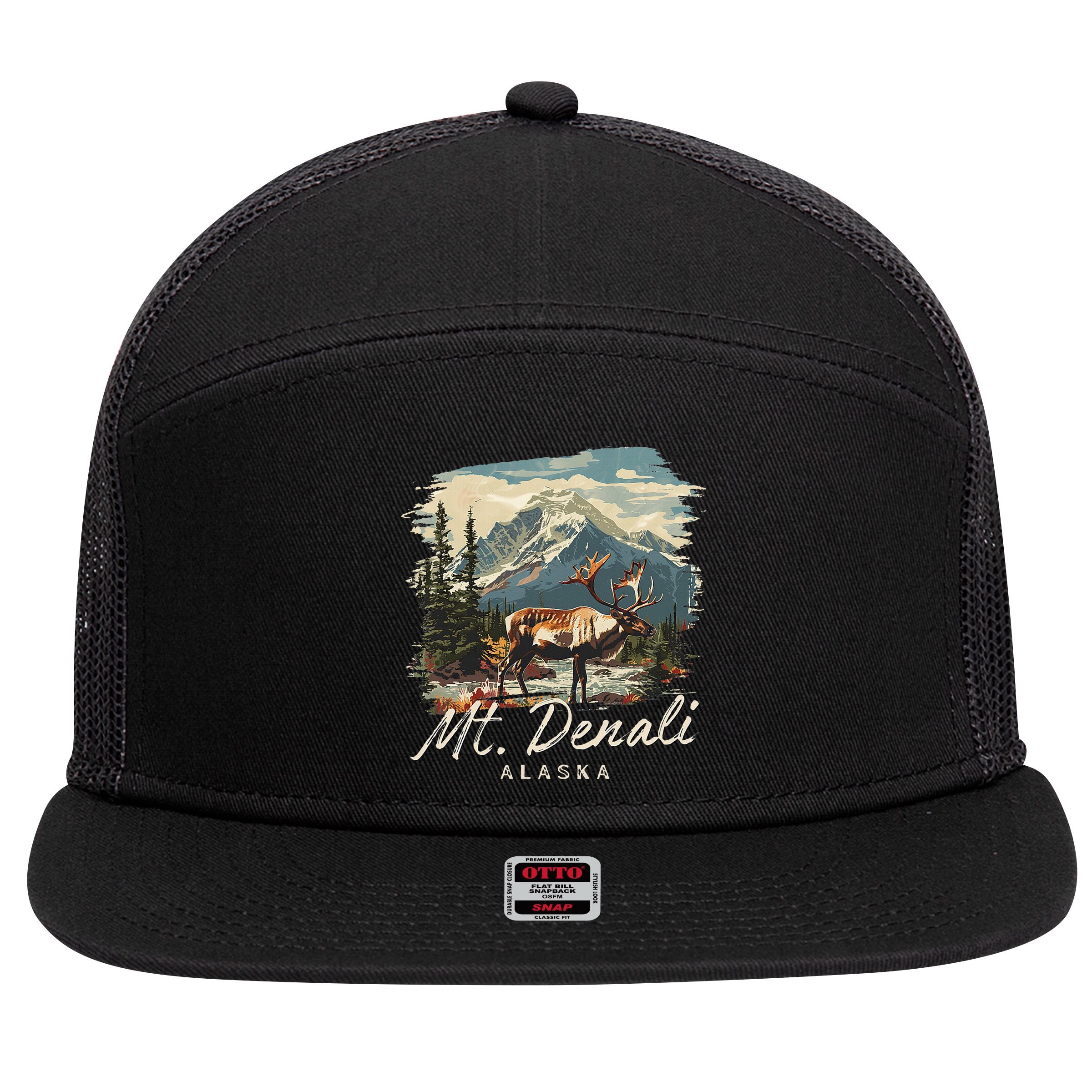 Mount Denali Souvenir Mt. Denali 7 Panel Mesh Trucker Snapback Hat