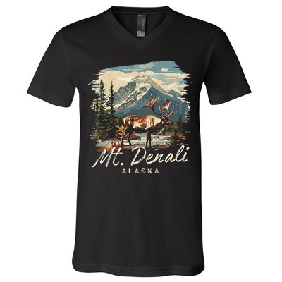 Mount Denali Souvenir Mt. Denali V-Neck T-Shirt