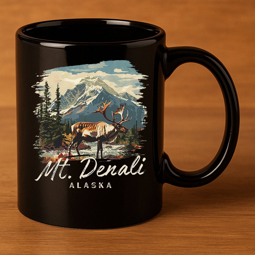 Mount Denali Souvenir Mt. Denali 11oz C Handle Ceramic Mug