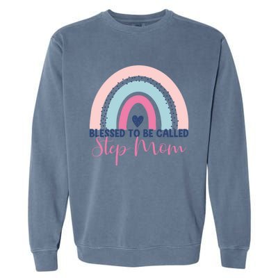 Mothers Day Step Mom Blessed To Be Called Step Mom Rainbow Funny Gift Garment-Dyed Sweatshirt