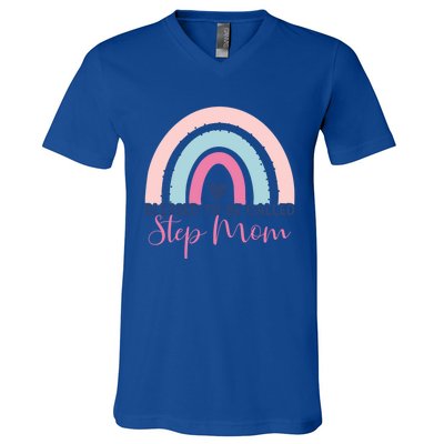 Mothers Day Step Mom Blessed To Be Called Step Mom Rainbow Funny Gift V-Neck T-Shirt