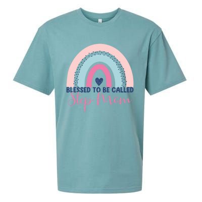 Mothers Day Step Mom Blessed To Be Called Step Mom Rainbow Funny Gift Sueded Cloud Jersey T-Shirt