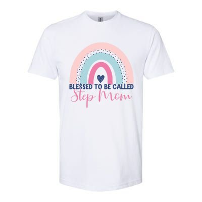 Mothers Day Step Mom Blessed To Be Called Step Mom Rainbow Funny Gift Softstyle CVC T-Shirt