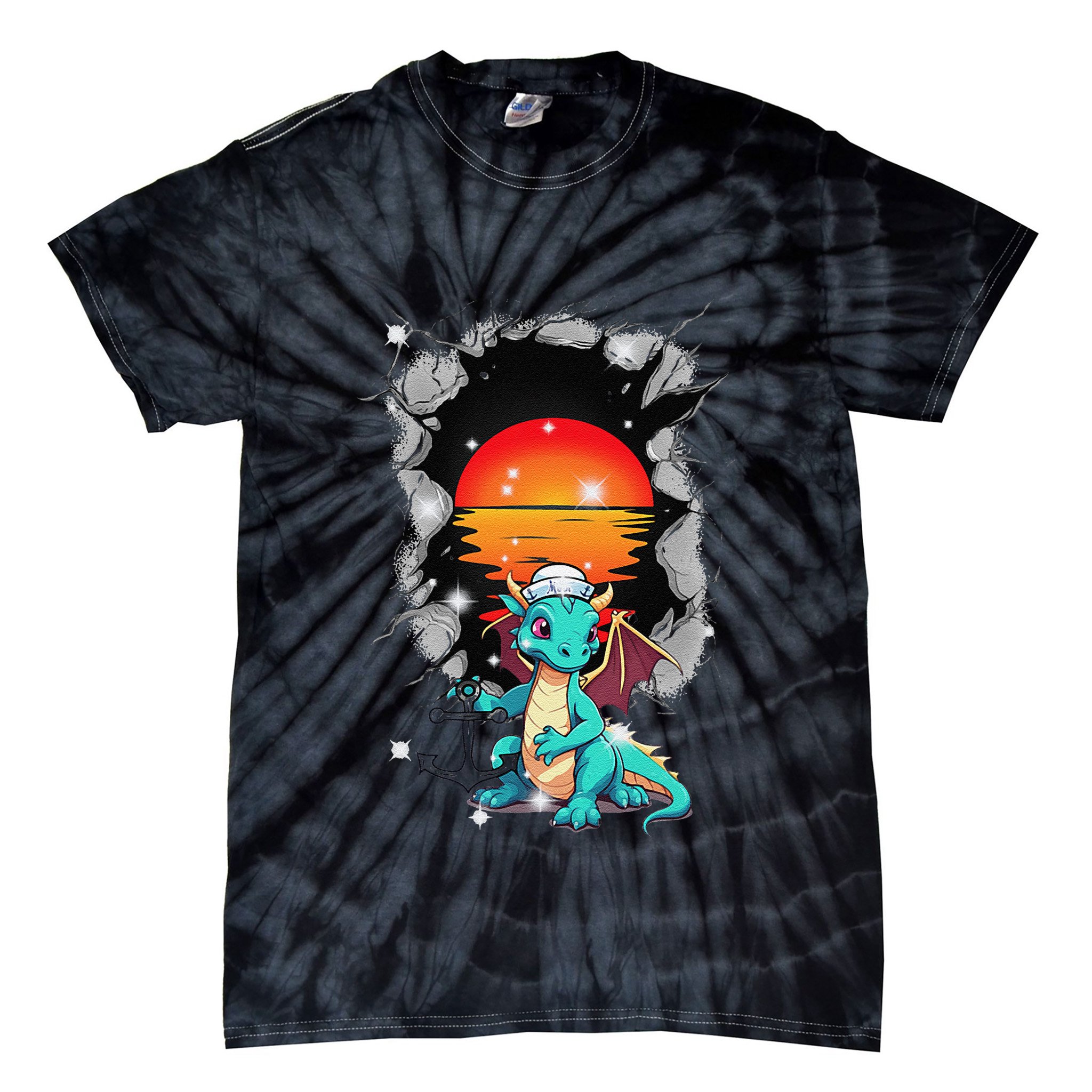 Maritime Dragon Sailors Sailors Sunset Tie-Dye T-Shirt