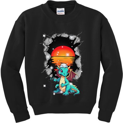 Maritime Dragon Sailors Sailors Sunset Kids Sweatshirt