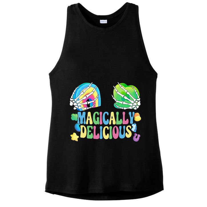 Magically Delicious Shamrock Boobs St Patrick's Day Sexy Ladies PosiCharge Tri-Blend Wicking Tank