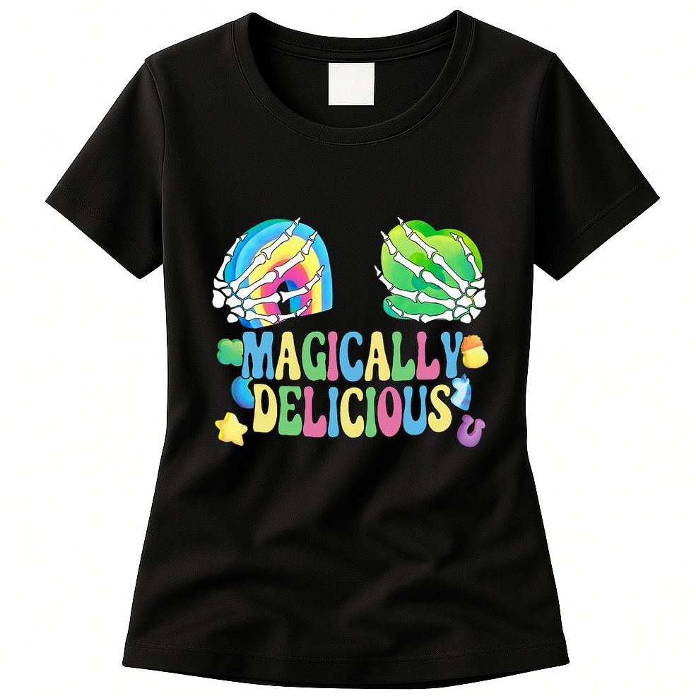 Magically Delicious Shamrock Boobs St Patrick's Day Sexy Womens T-Shirt
