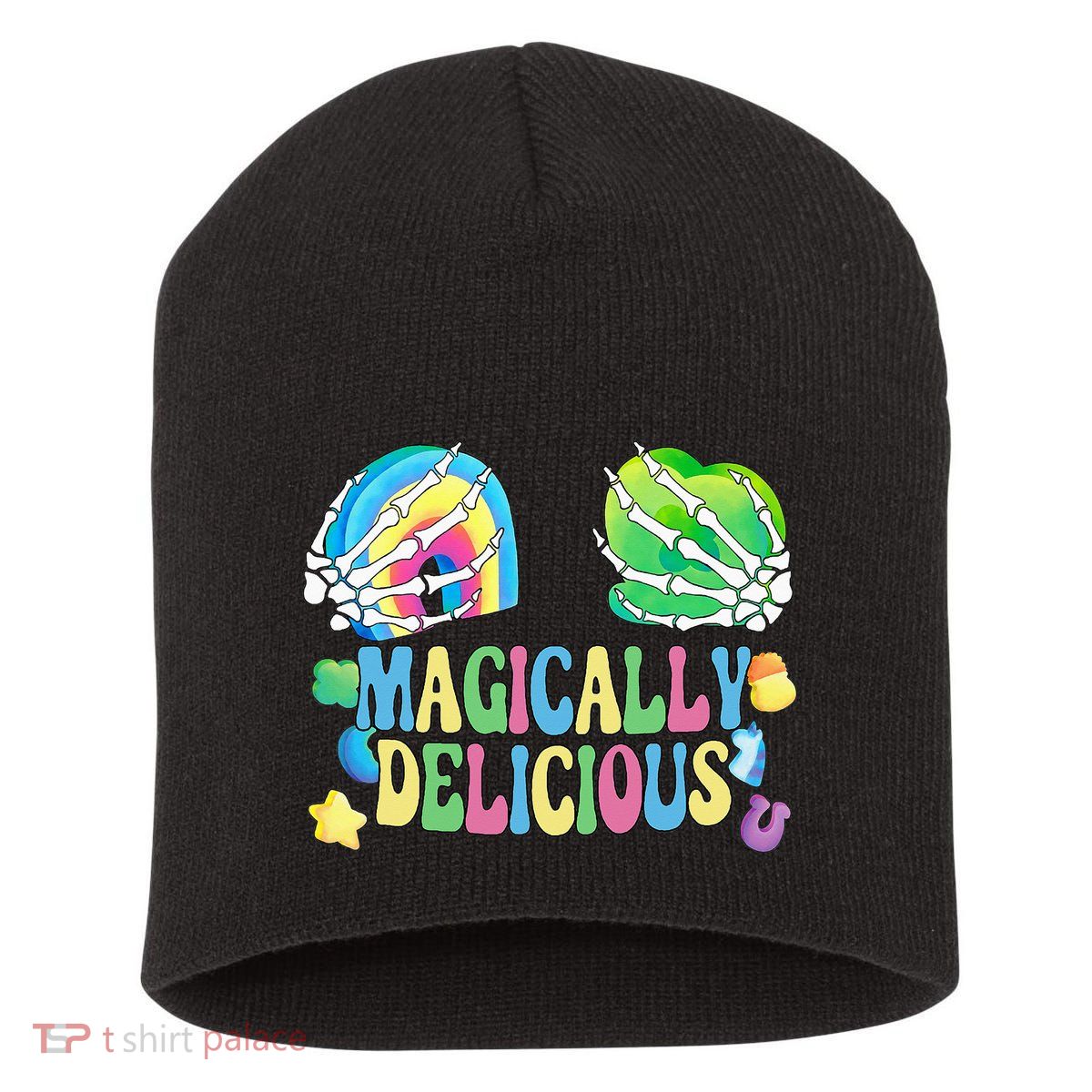 Magically Delicious Shamrock Boobs St Patrick's Day Sexy Short Acrylic Beanie