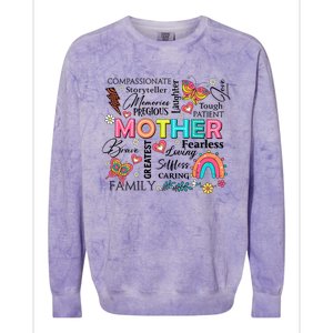 Mother’S Day She Is Mom Family Mama Colorblast Crewneck Sweatshirt