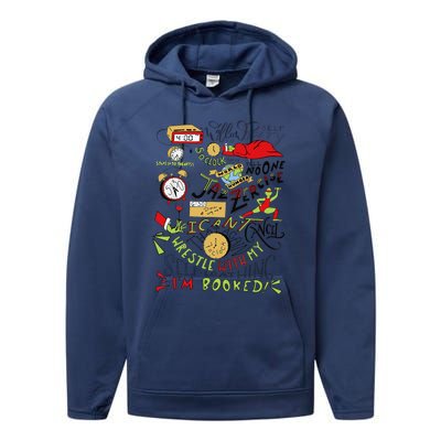 My Day Schedule I’M Booked Christmas Merry Christmas Performance Fleece Hoodie