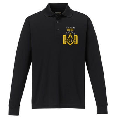 Mason Dad Square & Compass Masonic Shriner Freemason  Performance Long Sleeve Polo