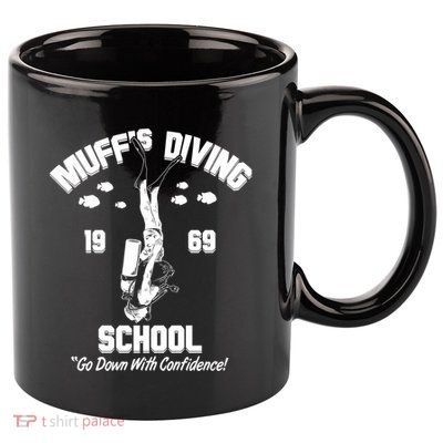 Muffs Diving School 1969 Go Down With Confidence 11oz C Handle Ceramic Mug