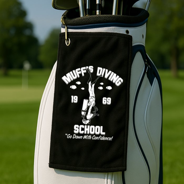 Muffs Diving School 1969 Go Down With Confidence Golf Towel