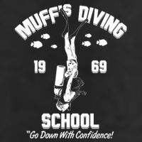 Muffs Diving School 1969 Go Down With Confidence Golf Towel