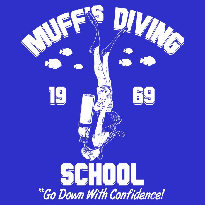 Muffs Diving School 1969 Go Down With Confidence Apron
