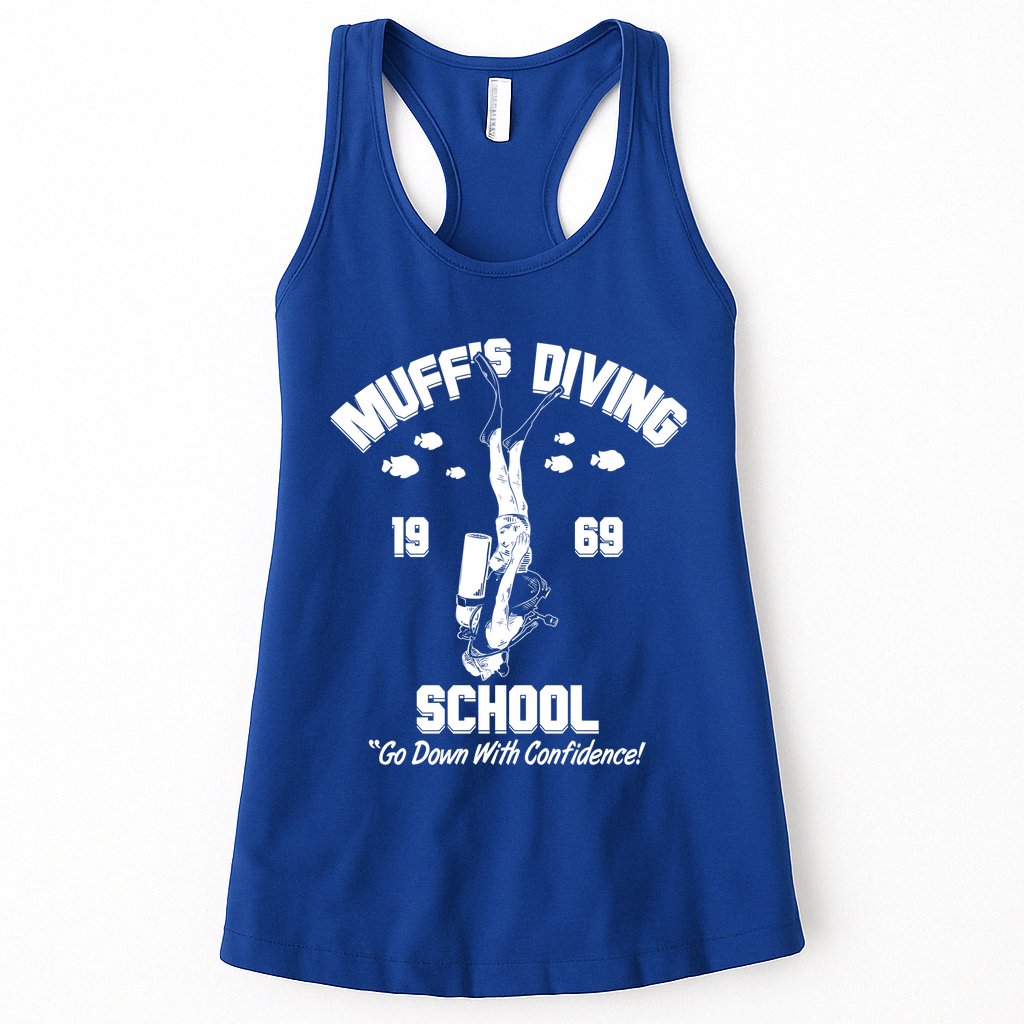 Muffs Diving School 1969 Go Down With Confidence Womens Tank Top