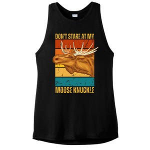 Moose DonT Stare At My Moose Knuckle Ladies PosiCharge Tri-Blend Wicking Tank