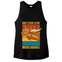 Moose DonT Stare At My Moose Knuckle Ladies PosiCharge Tri-Blend Wicking Tank