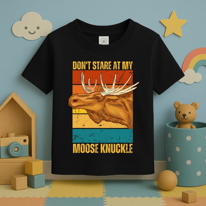 Moose DonT Stare At My Moose Knuckle Toddler T-Shirt
