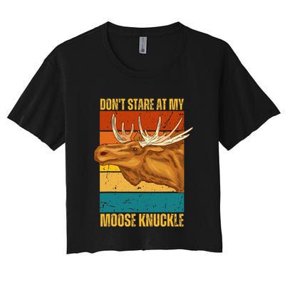 Moose DonT Stare At My Moose Knuckle Crop Top