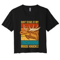 Moose DonT Stare At My Moose Knuckle Crop Top