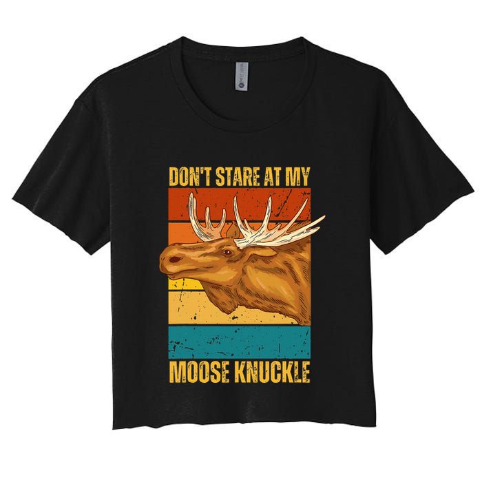 Moose DonT Stare At My Moose Knuckle Crop Top