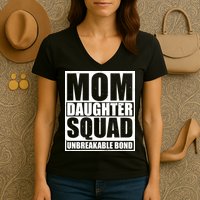 Mom Daughter Squad Unbreakable Bond Women's V-Neck T-Shirt