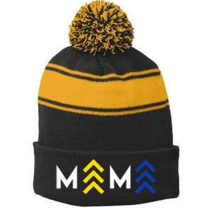 Mama Down Syndrome Awareness Stripe Pom Pom Beanie