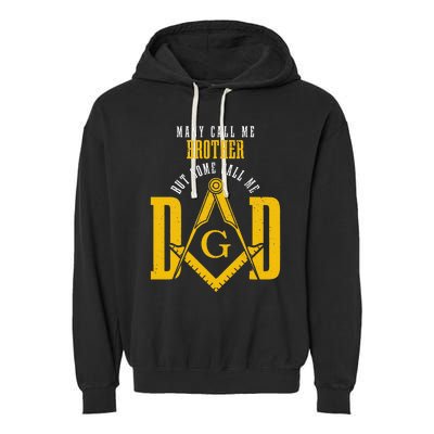 Mason Dad Square & Compass Masonic Shriner Freemason Garment-Dyed Fleece Hoodie