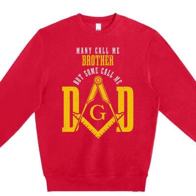 Mason Dad Square & Compass Masonic Shriner Freemason Premium Crewneck Sweatshirt