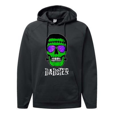 Mens Dadster Shirt Dad Monster Halloween Costume Daddy Father Performance Fleece Hoodie