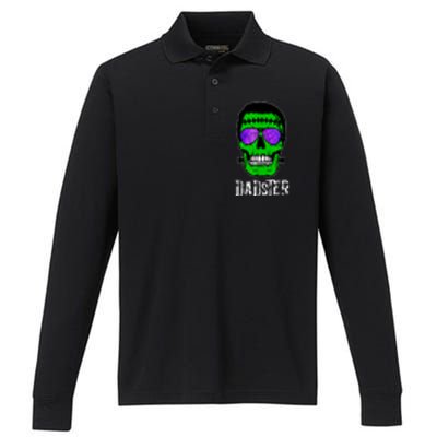 Mens Dadster Shirt Dad Monster Halloween Costume Daddy Father Performance Long Sleeve Polo