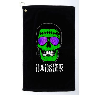 Mens Dadster Shirt Dad Monster Halloween Costume Daddy Father Platinum Collection Golf Towel