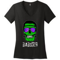 Mens Dadster Shirt Dad Monster Halloween Costume Daddy Father Women's V-Neck T-Shirt