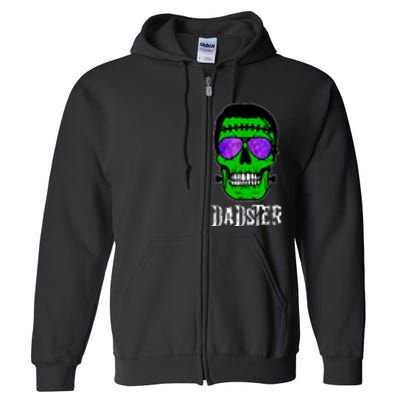 Mens Dadster Shirt Dad Monster Halloween Costume Daddy Father Full Zip Hoodie