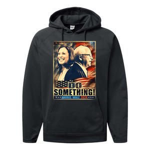 Michelle Do Something Harris Walz Waltz For President 2024 Performance Fleece Hoodie