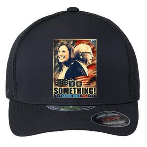 Michelle Do Something Harris Walz Waltz For President 2024 Flexfit Unipanel Trucker Cap