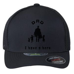 Military Dad Superhero Welcome Home Surprise Flexfit Unipanel Trucker Cap